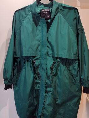 Vintage Style Bensimon Green Drawstring Windbreaker Jacket (Size Medium)